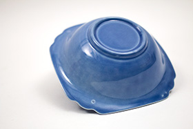Vintage Riviera Pottery Harlequin Mauve Blue Oatmeal Bowl