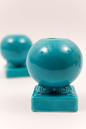 Vintage Fiesta Pottery Bulb Candle Holders in Original Turquoise Glaze for Sale Vintage Fiesta Pottery Bulb Candle Holders in Original Turquoise Glaze for Sale