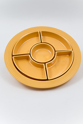 Fiesta Relish Tray: Complete, Original All Yellow Vintage Fiestaware For Sale Fiesta Relish Tray: Complete, Original All Yellow Vintage Fiestaware For Sale