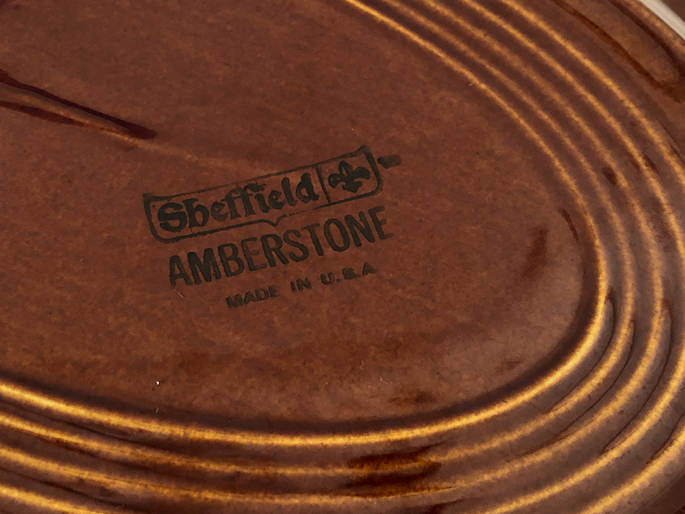 fiesta ironstone platter in amberstone dark brown