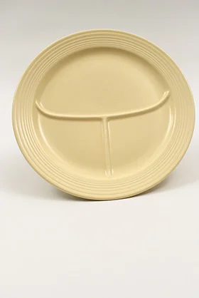 rare vintage fiestaware ivory 12 inch divided compartment plate for sale