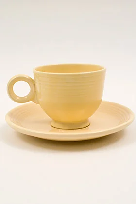 ivory vintage fiestaware teacup and saucer set for sale