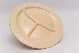 ivory vintage fiestaware 10 inch divided compartment plate for sale