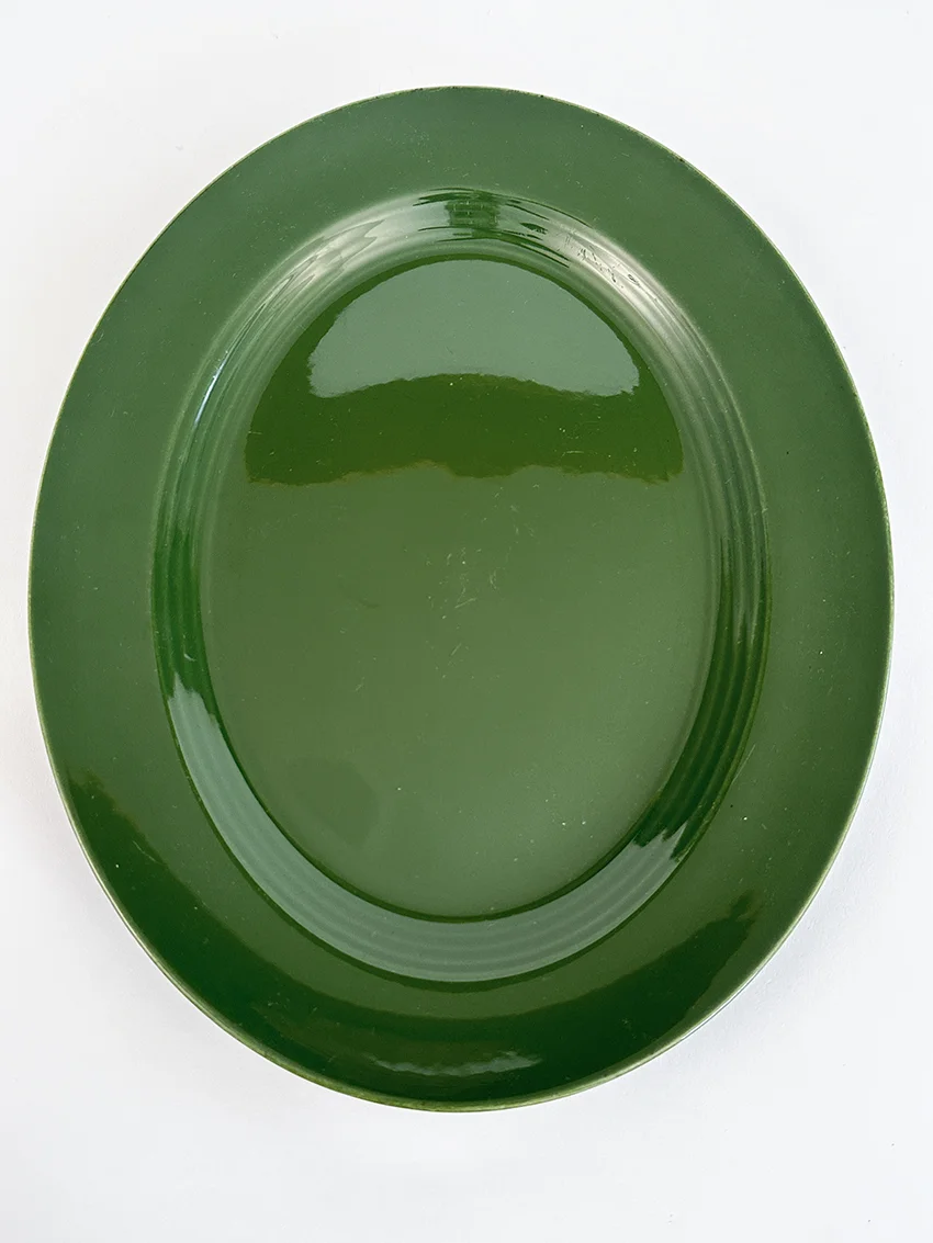 forest green vintage harlequin 13 inch large oval platter