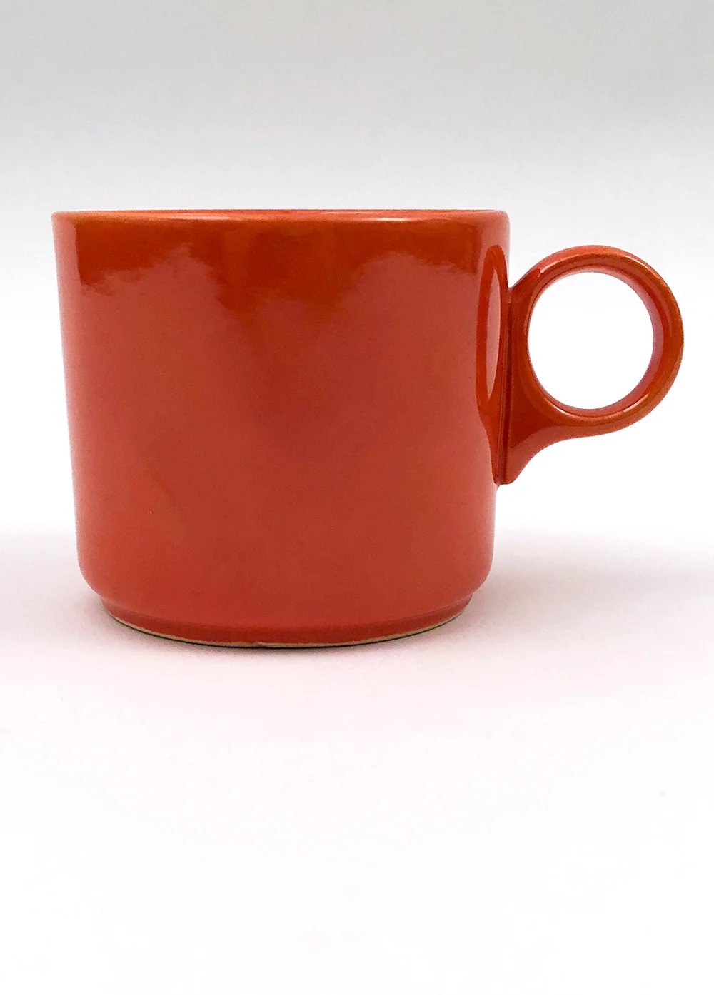 red vintage fiesta ironstone coffee mug in original mango colored glaze for sale