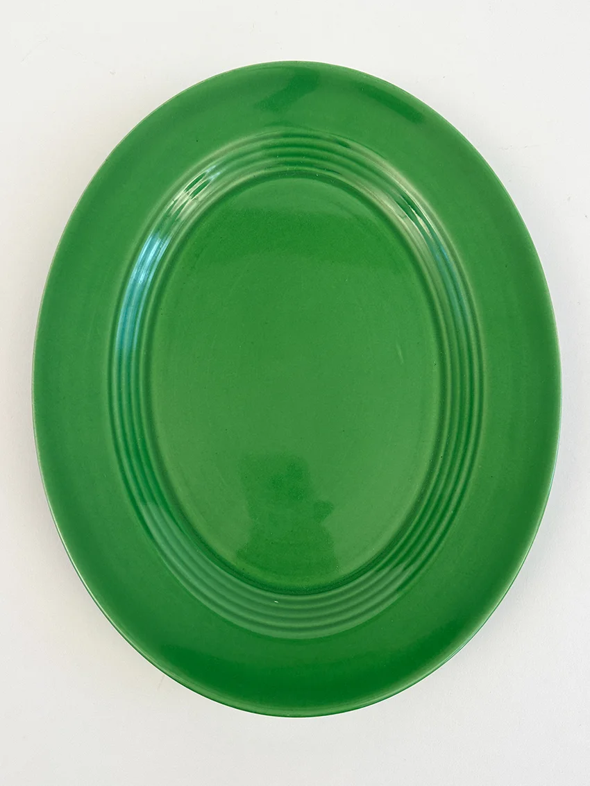 Medium green vintage harlequin 11 inch platter