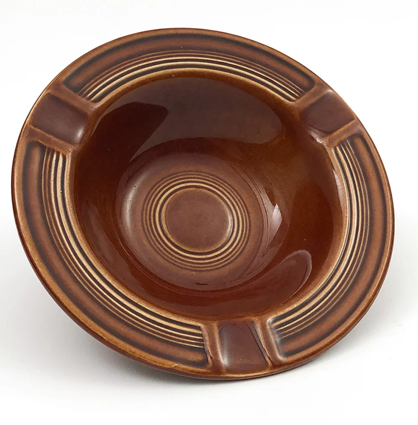 vintage fiestaware ashtray in amberstone dark brown