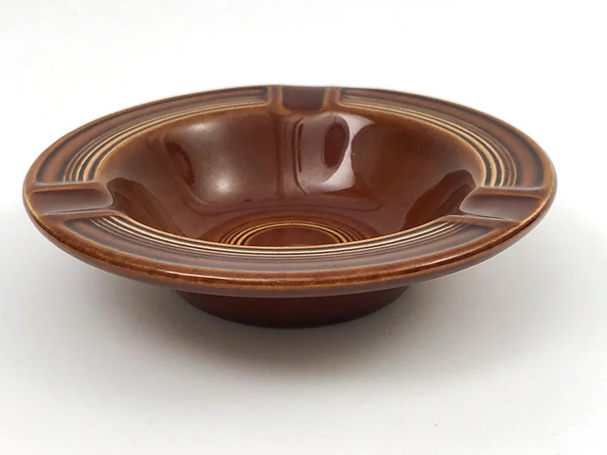 vintage fiestaware ashtray in amberstone dark brown