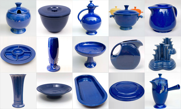 Cobalt Blue Fiestaware Vintage Fiesta 1930s 1940s 1950s Solid Color Ringware Mix Match Tableware Homer Laughlin Pottery